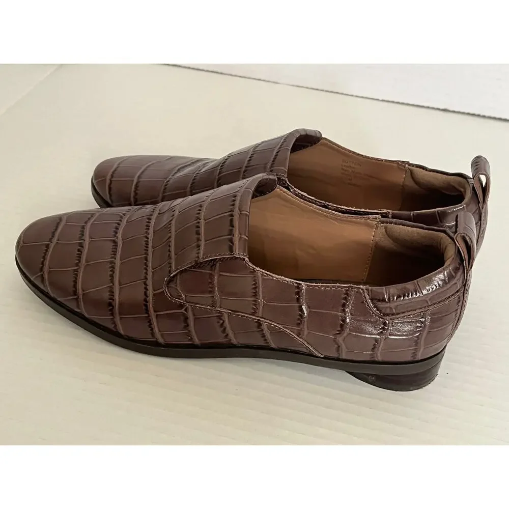 Women's Aerosoles Brown Faux Leather Sutton Tailored Dress Loafer Size 6.5